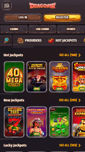 Dragonia jackpots
