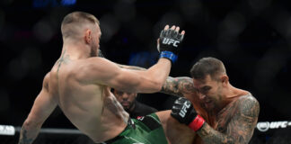 Dustin Poirier Talks Retirement, Conor McGregor, Luck in the Octagon Dustin Poirier taking part in a UFC fight