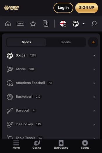 Golden Panda sports betting Qatar betting options