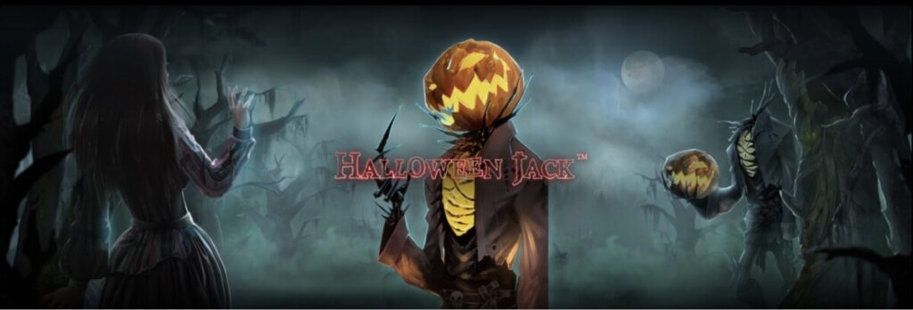 Halloween Jack NetEnt slot with pumpkin-headed horseman and eerie cemetery background.