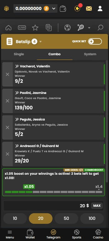 Lucky Block Tennis Betting Odds