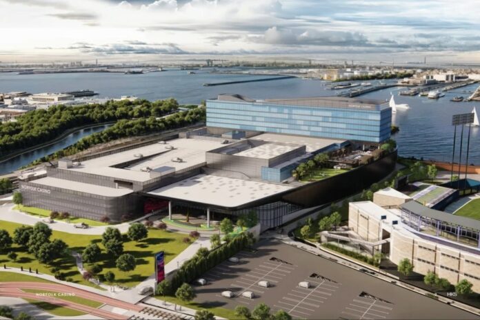 Rendering of the proposed Norfolk, VA waterfront casino
