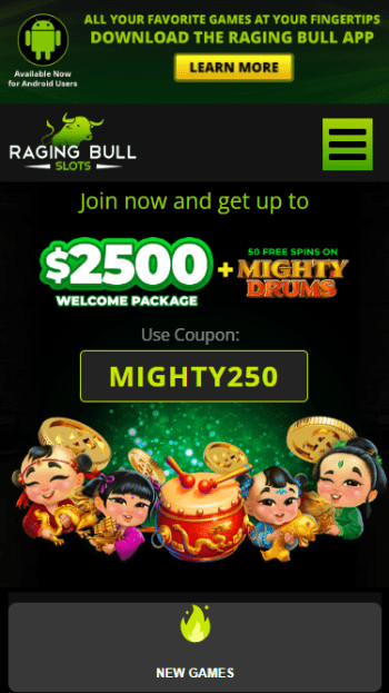 Raging Bull up to $2500 offer