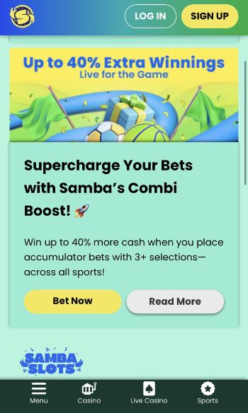 Samba Slots betting boost
