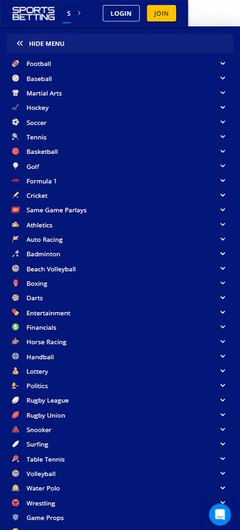 Sportsbetting.ag Sports and Leagues