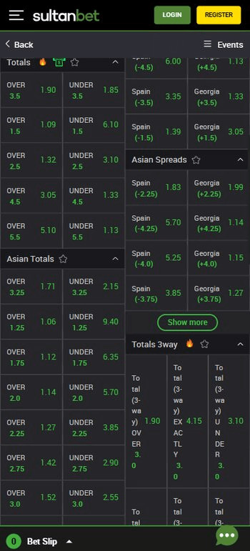 SultanBet Football Betting Handicaps