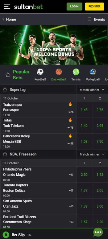 SultanBet Football Betting Odds