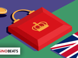 Graphic showing a red briefcase with a crown symbol representing the UK government budget