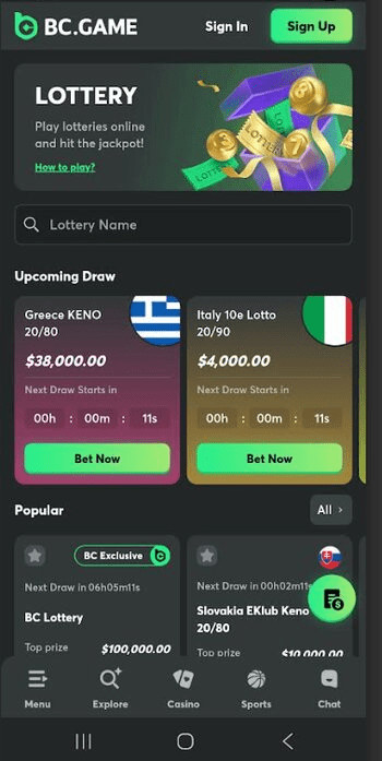 BC.Game lotteries