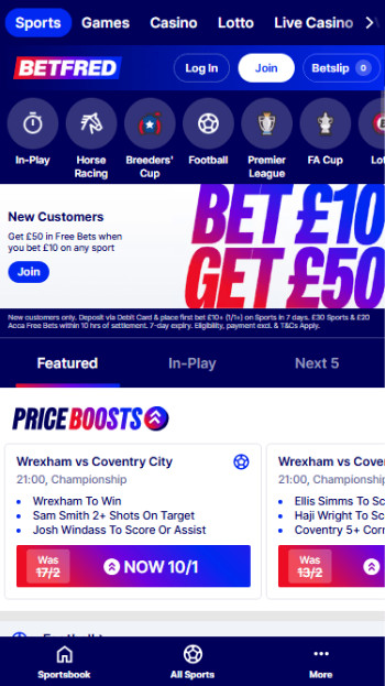 betfred sports homepage