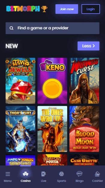 betmorph new games