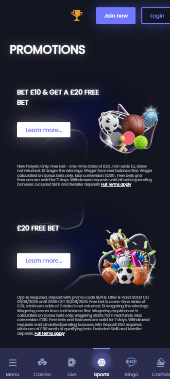 BetMorph promos page