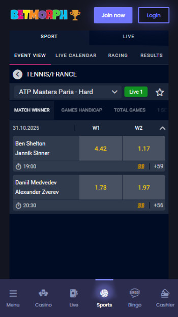 betmorph tennis