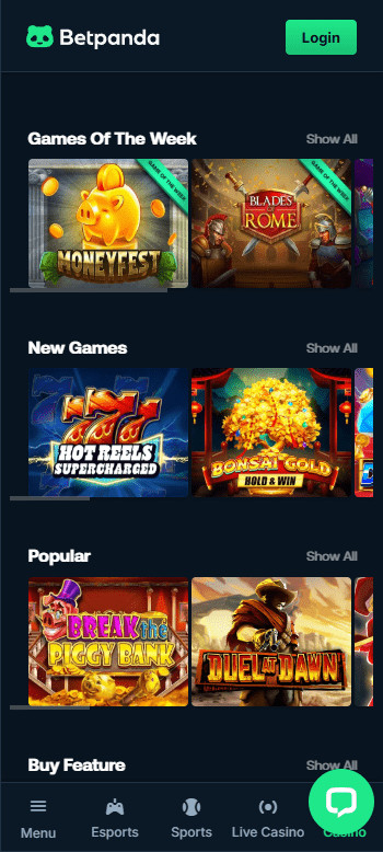 Betpanda casino games