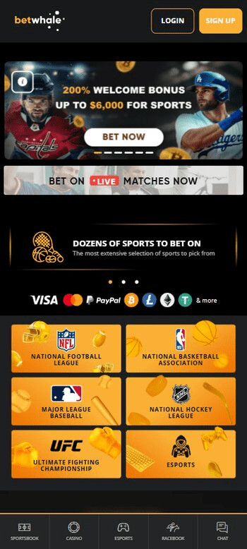 Betwhale homepage with bonus on homepage California sportsbooks