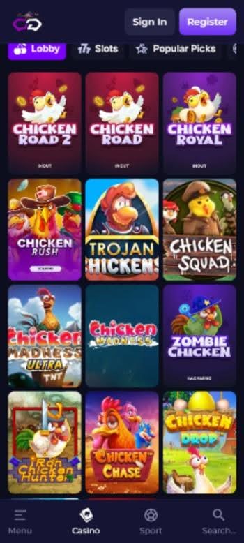 crypto games chicken gambling