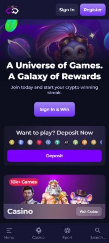 crypto games homepage