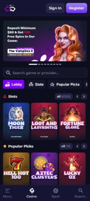 crypto games lobby