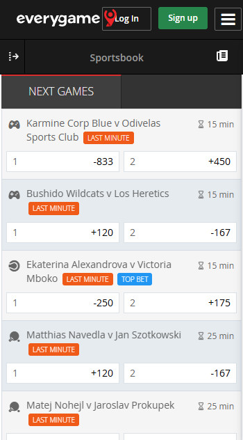 Everygame betting view