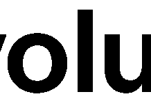 Evolution company logo on dark background.