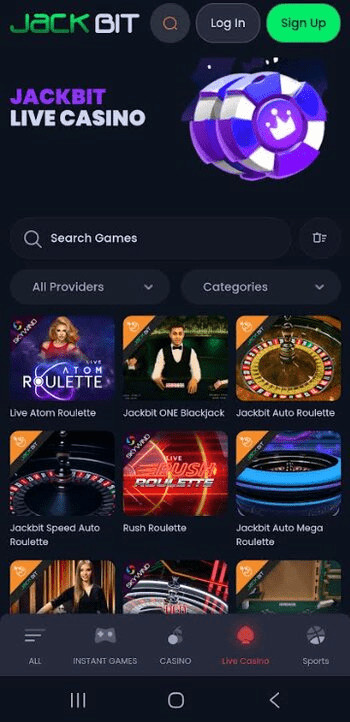 Jackbit BNB casino live casino games