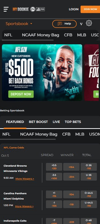 Mybookie betting page