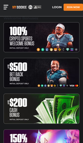 MyBookie bonuses page