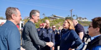 Sweeps Executives Urge Newsom to Veto AB 831 as Deadline Nears in California FEMA Administrator Deanne Criswell shakes hands with California Governor Gavin Newsom during a disaster response visit