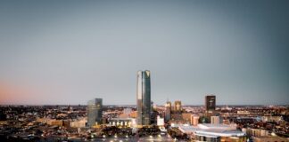 OKC Thunder Joins Push to Legalize Online Sports Betting in Oklahoma Downtown Oklahoma City skyline at dusk