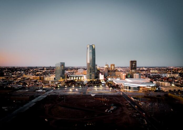 OKC Thunder Join Push to Legalize Online Sports Betting in Oklahoma Downtown Oklahoma City skyline at dusk