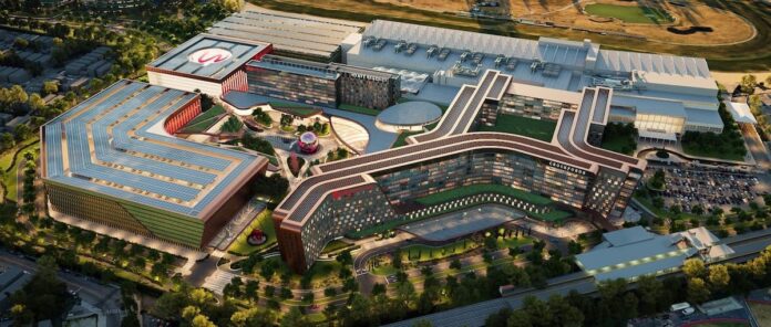 Genting Makes $1.6 Billion Offer for Malaysian Subsidiary Aerial rendering of a large integrated casino resort complex with hotels and entertainment venues