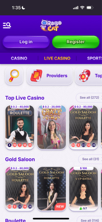 Robocat NZ live dealer games