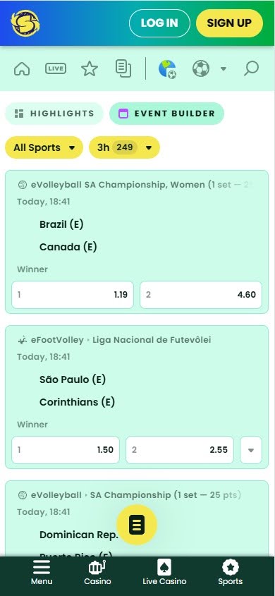 Samba Slots event builder