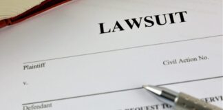 Lawsuit paperwork with a pen
