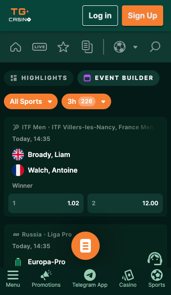 TG.Casino event builder