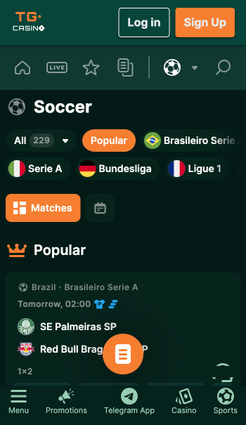 TG.Casino soccer matches