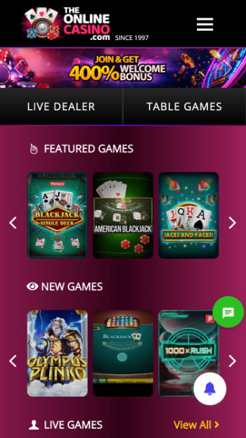 The Online Casino games library