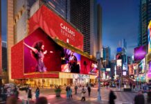 SL Green Keeps Door Open to Times Square Casino Rendering of the proposed Caesars Palace Times Square casino and entertainment complex by SL Green, Caesars Entertainment, and Roc Nation