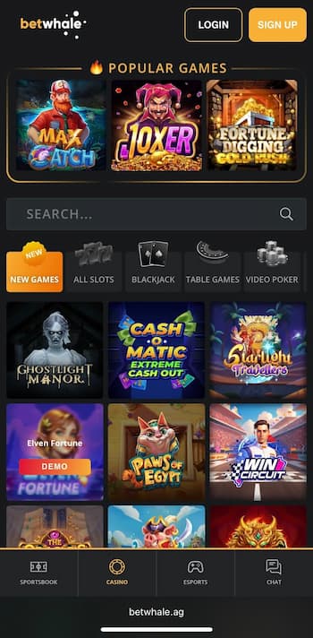 BetWhale Games Lobby