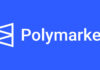 Polymarket company logo on a blue background