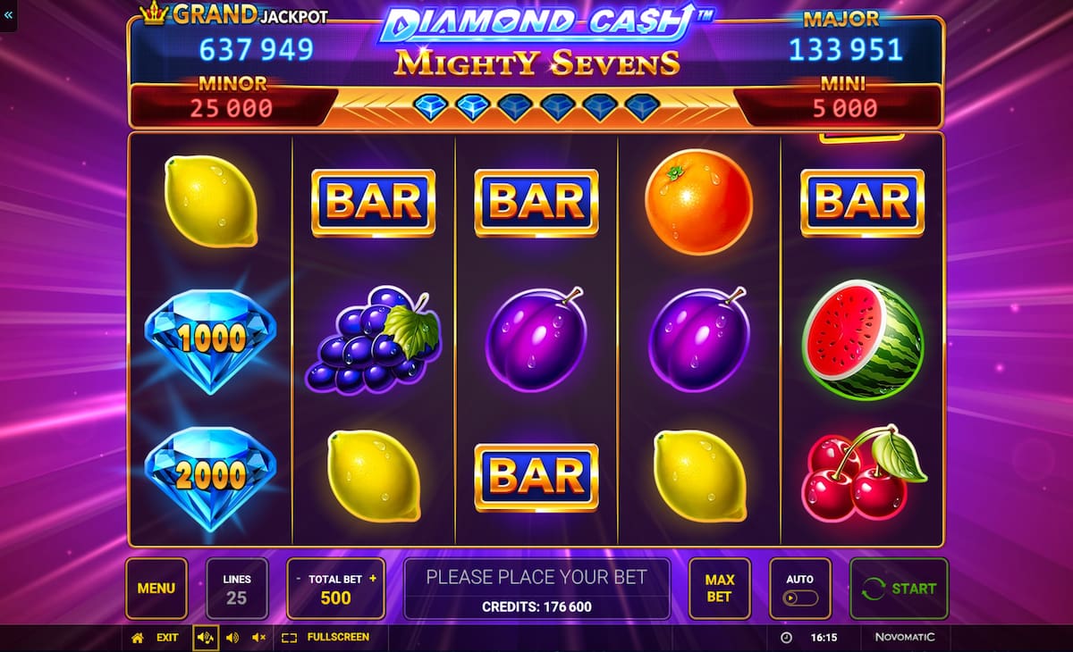 Diamond Cash Mighty Sevens Progressive slot
