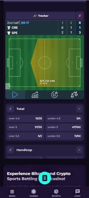 Discasino Soccer Betting Match Tracker