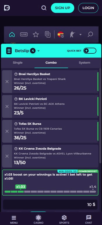 Discasino Sports Betting Betslip