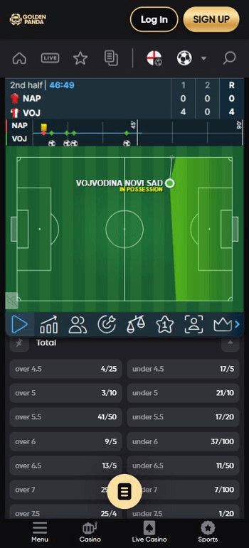 Golden Panda Soccer Betting Match Tracker