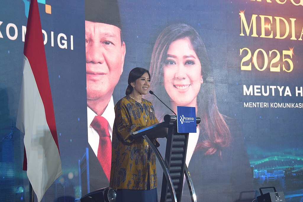 Meutya Hafid, the head of the Indonesian Ministry of Communication and Digital.