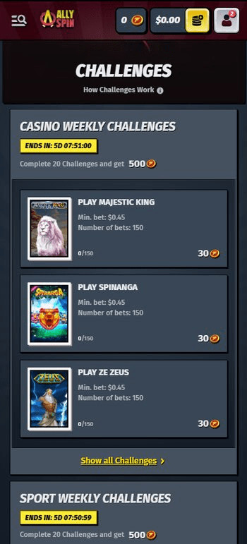 allyspin challenges