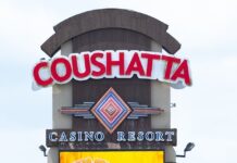 Coushatta Casino Resort sign in Kinder, Louisiana
