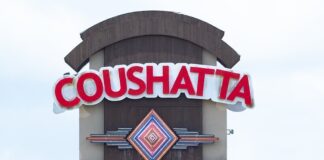 Coushatta Casino Resort sign in Kinder, Louisiana