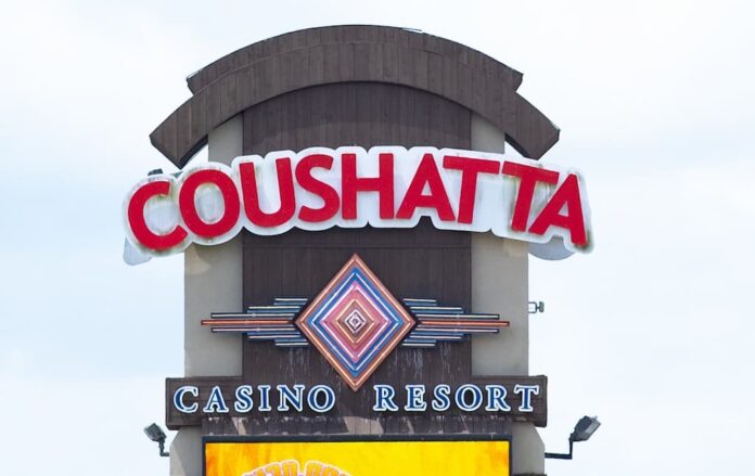 Louisiana State Police Probe Coushatta Casino Finances as Federal Scrutiny & Embezzlement Cases Mount Coushatta Casino Resort sign in Kinder, Louisiana