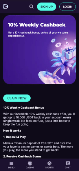 discasino weekly cashback